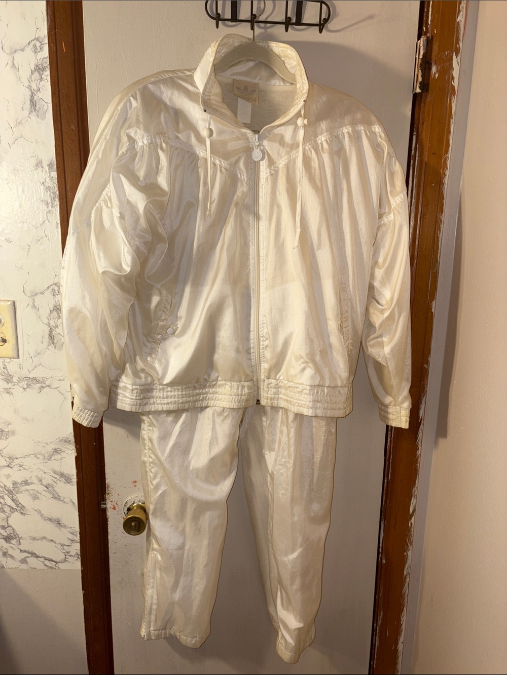 adidas Women's Cream Track Jacket & Jogger Set Vintage